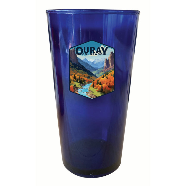 Ouray Colorado Mountain and River Design Souvenir Plastic 16 oz pint Image 4