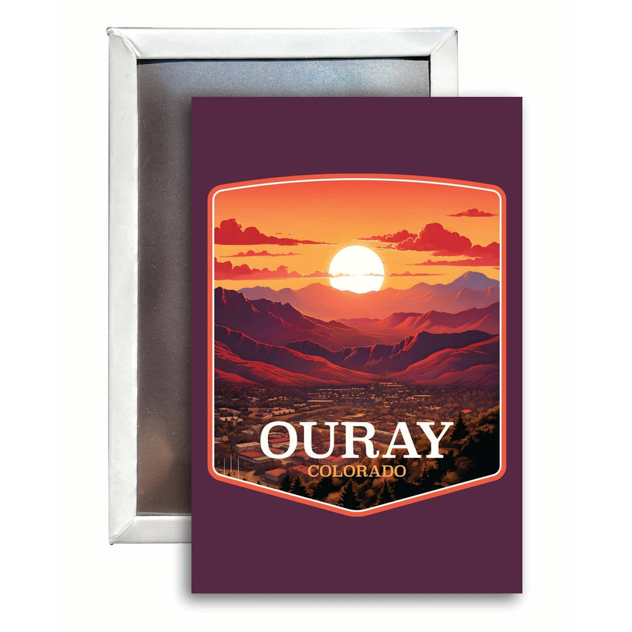 Ouray Colorado Mountain Sunset Design Souvenir 2x3-Inch Fridge Magnet Image 1