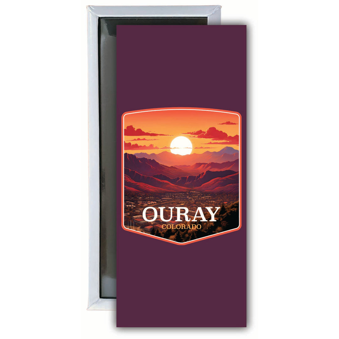 Ouray Colorado Mountain Sunset Design Souvenir Fridge Magnet 4.75 x 2 Inch Image 1