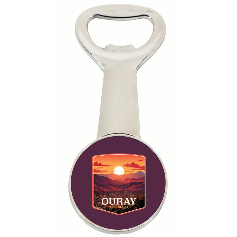 Ouray Colorado Mountain Sunset Design Souvenir Magnetic Bottle Opener Image 1