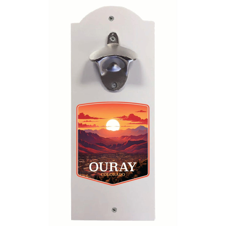 Ouray Colorado Mountain Sunset Design Souvenir Wall mounted bottle opener Image 1