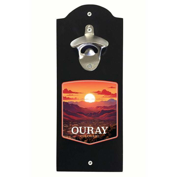 Ouray Colorado Mountain Sunset Design Souvenir Wall mounted bottle opener Image 1