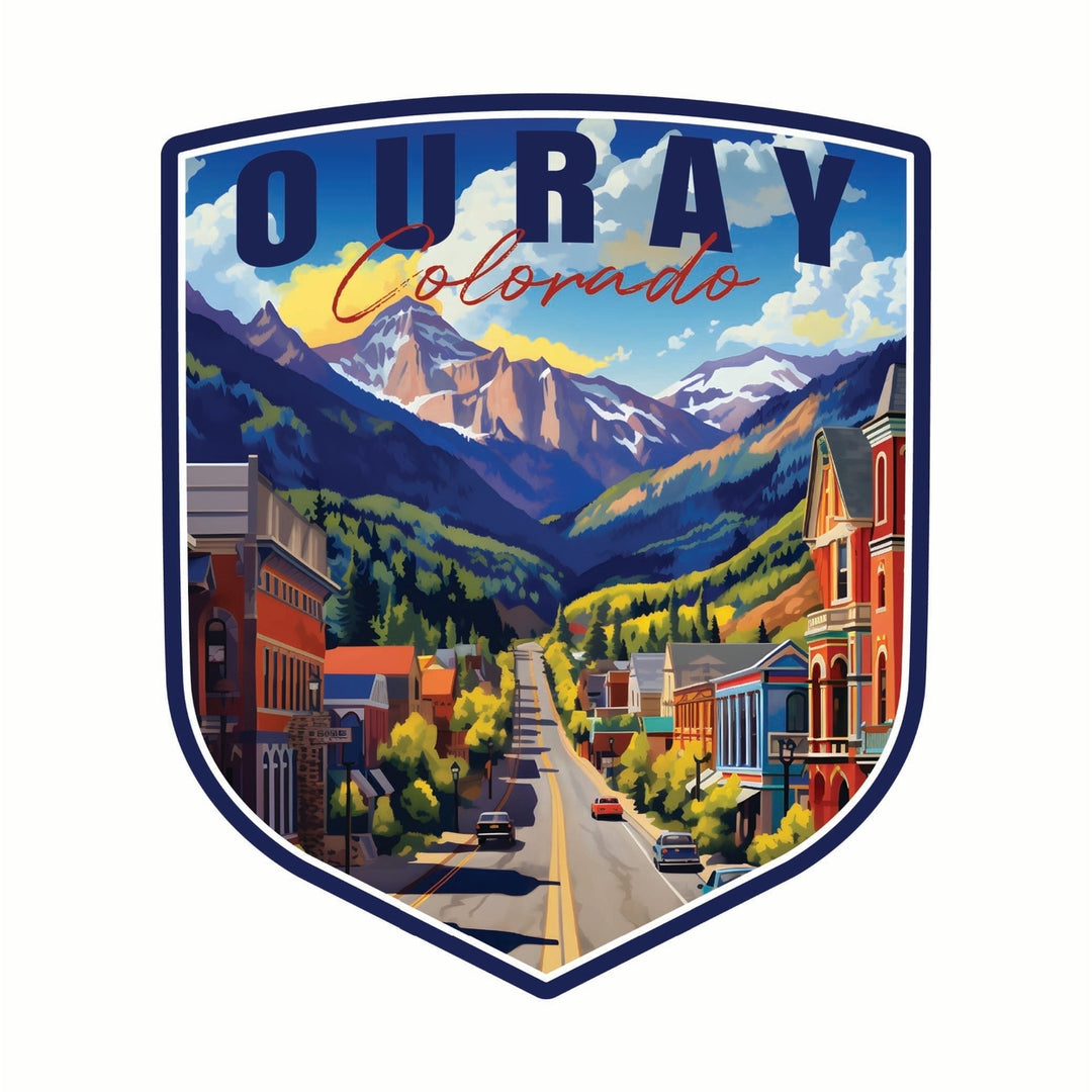 Ouray Colorado Town Design Souvenir Die Cut Flat Magnet Image 1