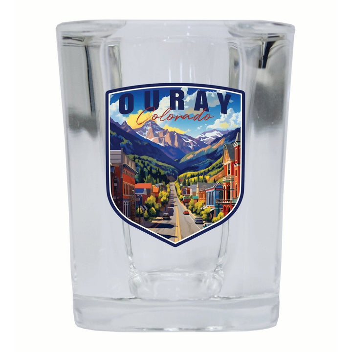 Ouray Colorado Town Design Souvenir 2 Ounce Shot Glass Square Image 1