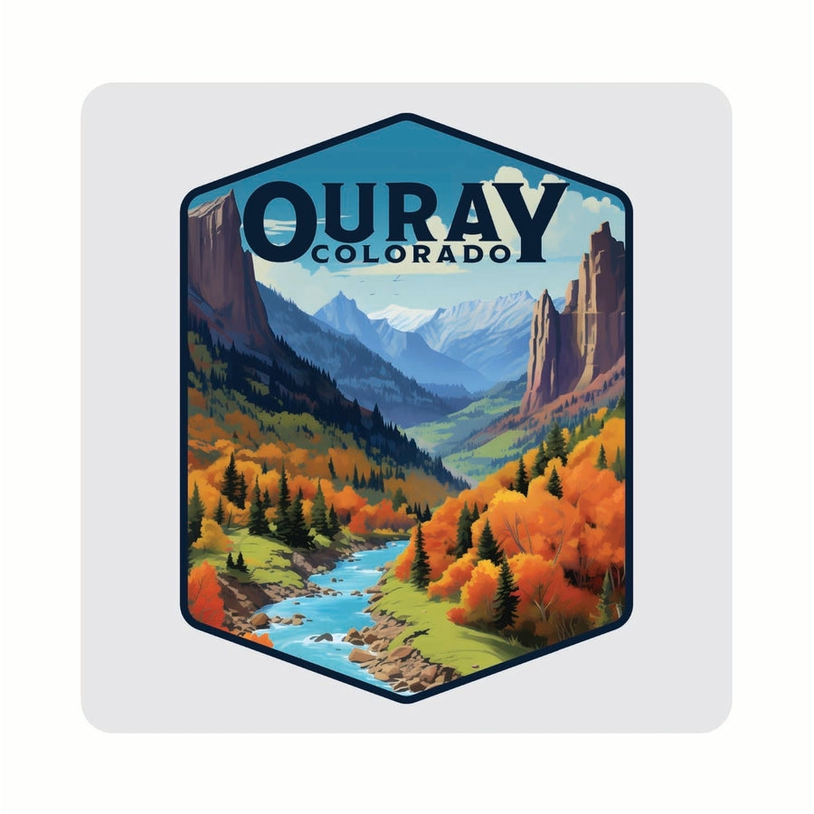 Ouray Colorado Mountain and River Design Souvenir 4x4-Inch Coaster Acrylic 4 Pack Image 1