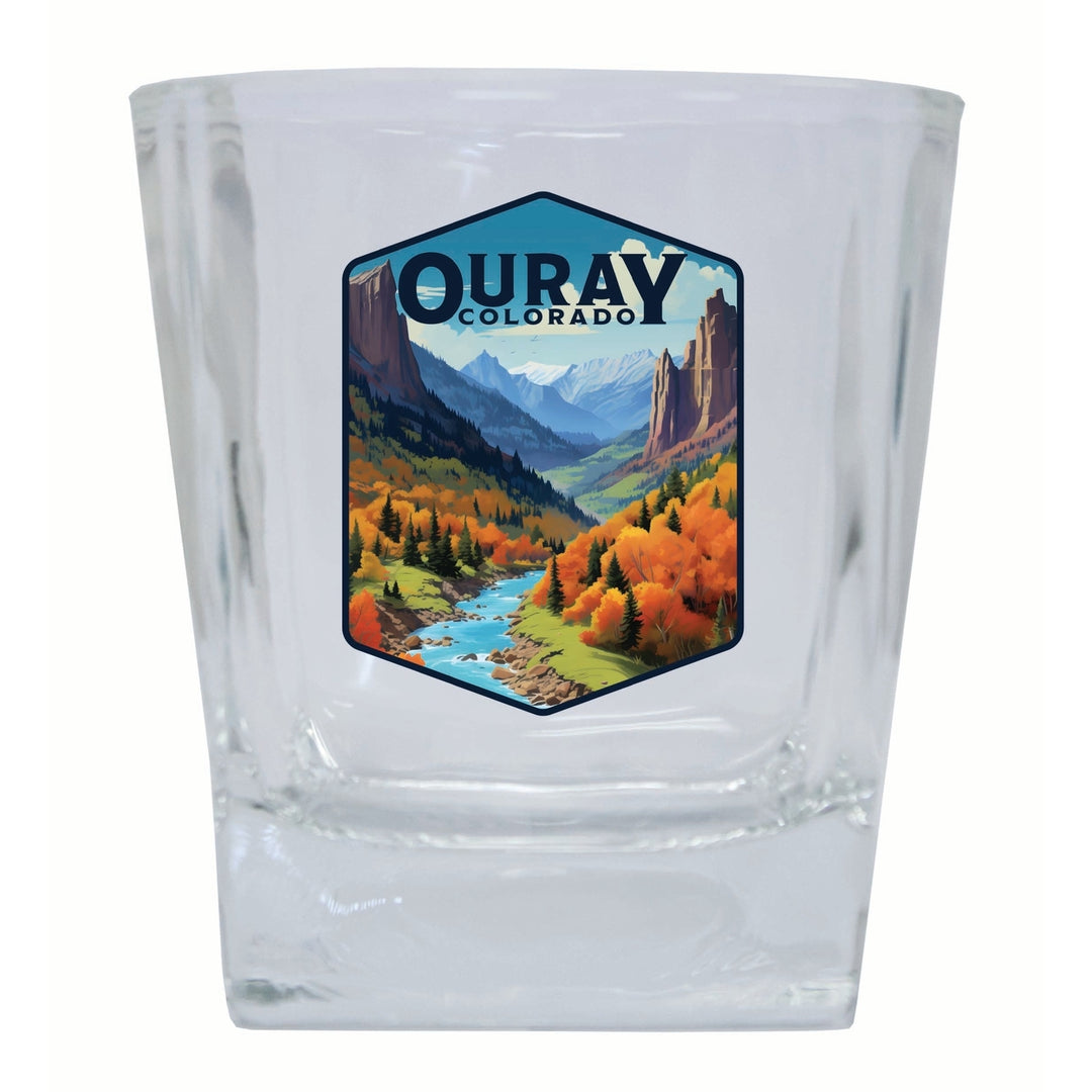 Ouray Colorado Mountain and River Design Souvenir 10 oz Whiskey Glass Rocks Glass Image 1