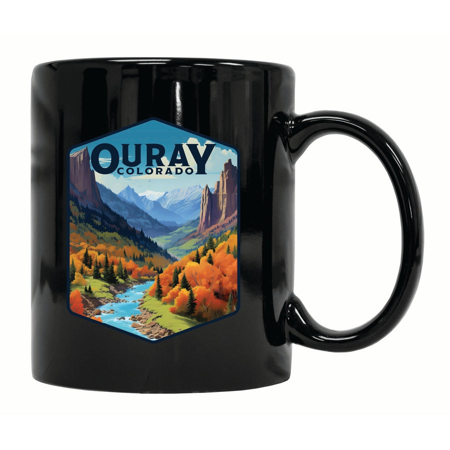 Ouray Colorado Mountain and River Design Souvenir 12 oz Ceramic Coffee Mug Image 1