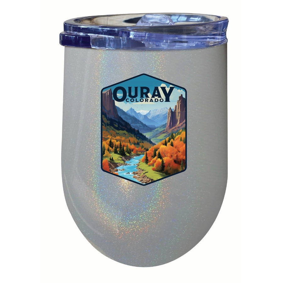 Ouray Colorado Mountain and River Design Souvenir 12 oz Insulated Wine Stainless Steel Tumbler Image 1