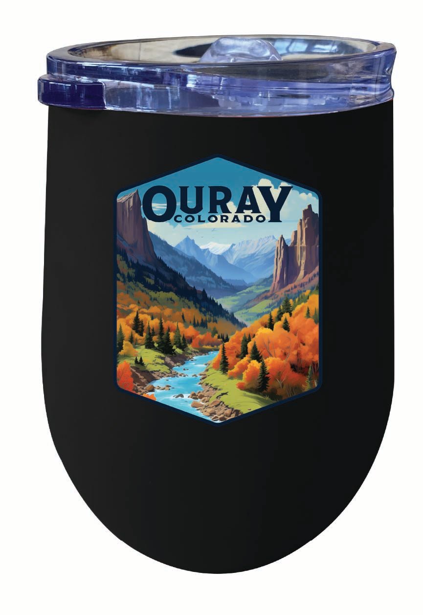 Ouray Colorado Mountain and River Design Souvenir 12 oz Insulated Wine Stainless Steel Tumbler Image 3