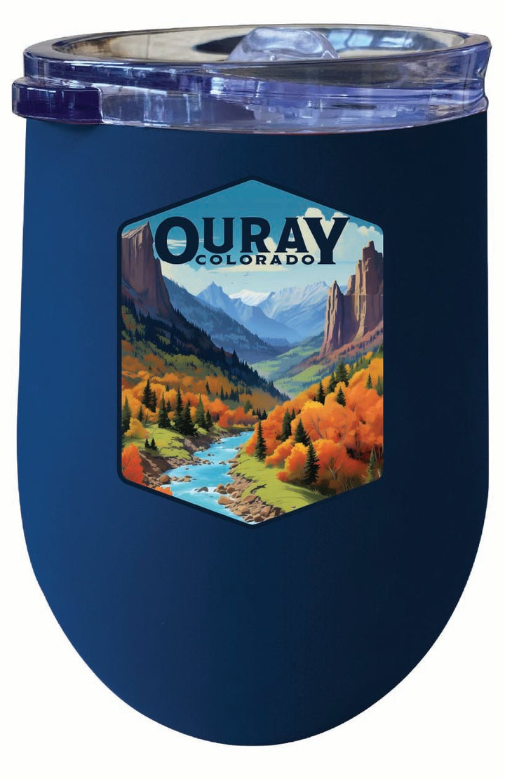 Ouray Colorado Mountain and River Design Souvenir 12 oz Insulated Wine Stainless Steel Tumbler Image 4