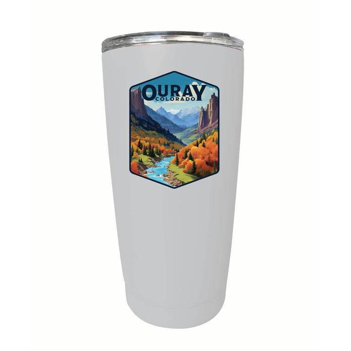 Ouray Colorado Mountain and River Design Souvenir 16 oz Insulated Tumbler STAINLESS STEEL Image 2