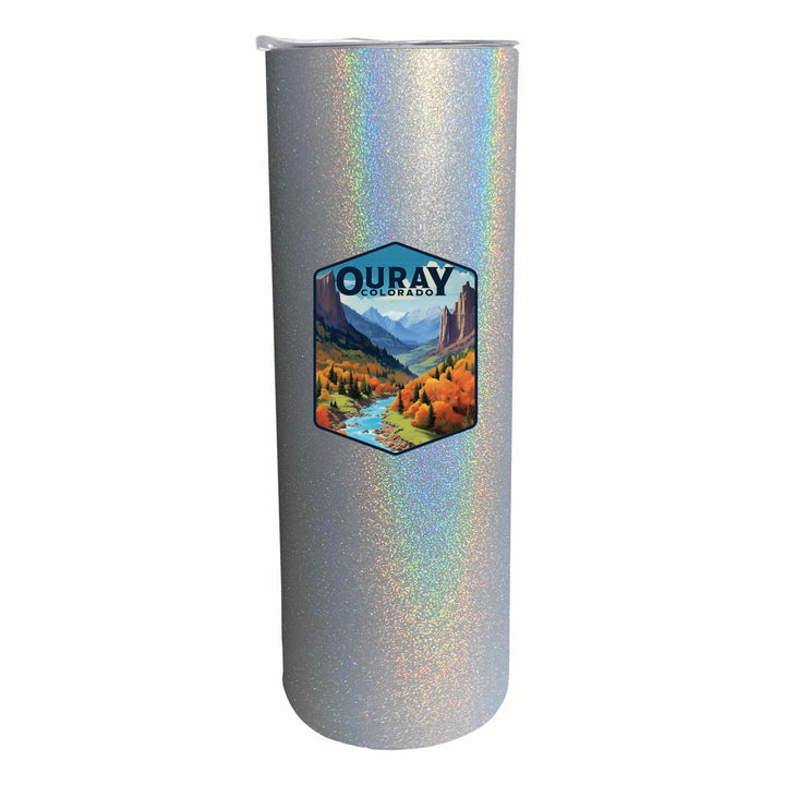 Ouray Colorado Mountain and River Design Souvenir 20 oz Insulated Stainless Steel Skinny Tumbler Image 1