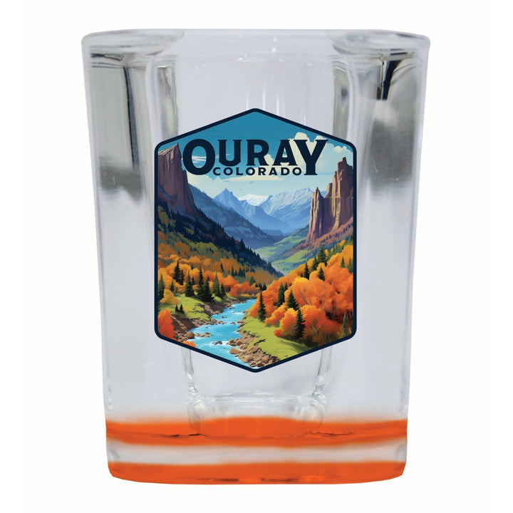 Ouray Colorado Mountain and River Design Souvenir 2 Ounce Shot Glass Square Image 4