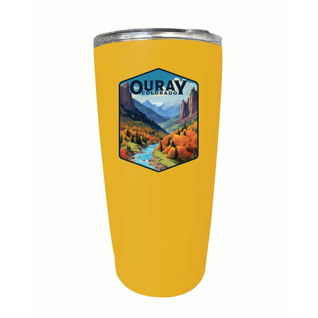 Ouray Colorado Mountain and River Design Souvenir 16 oz Insulated Tumbler STAINLESS STEEL Image 3