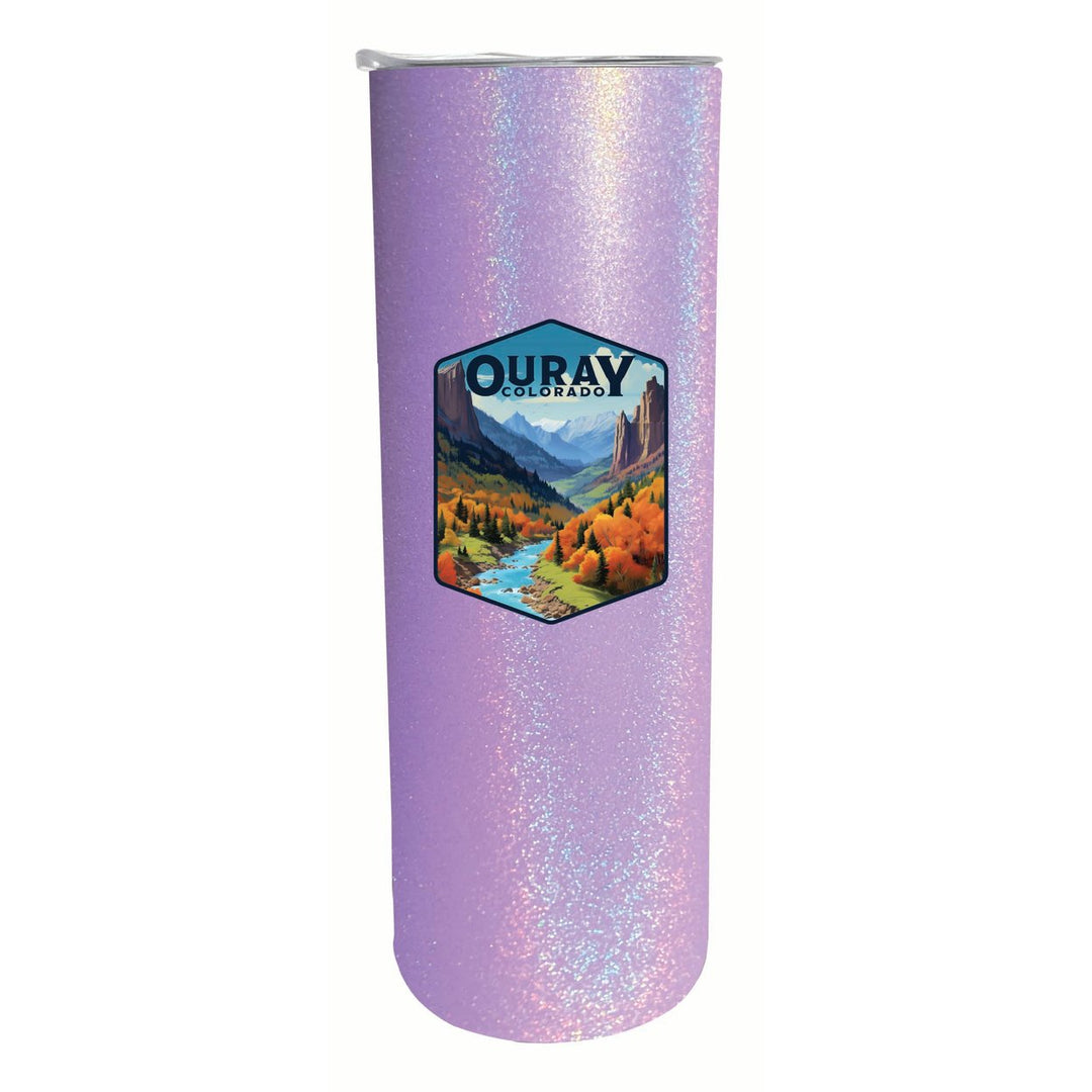 Ouray Colorado Mountain and River Design Souvenir 20 oz Insulated Stainless Steel Skinny Tumbler Image 1