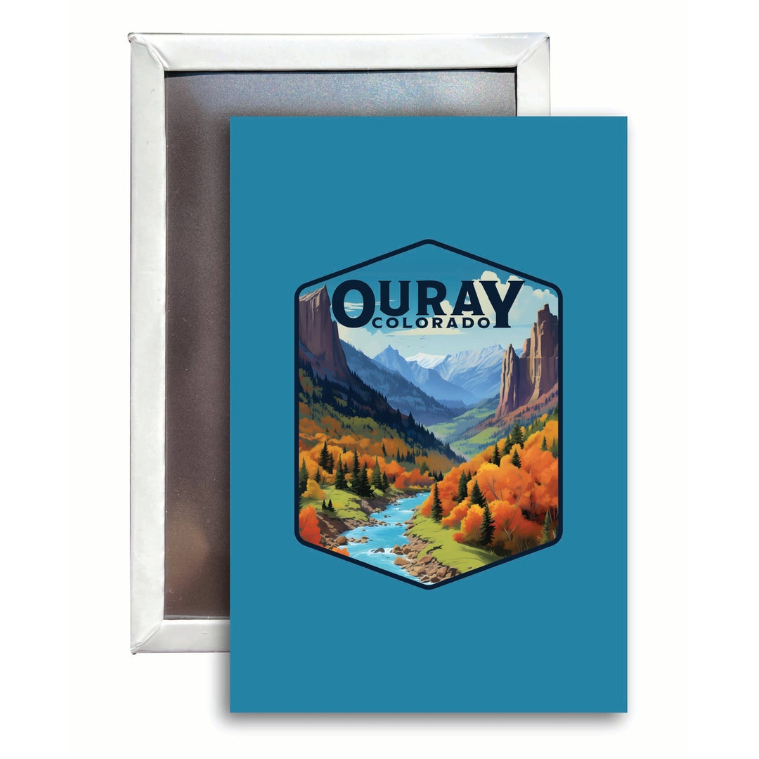 Ouray Colorado Mountain and River Design Souvenir 2x3-Inch Fridge Magnet Image 1