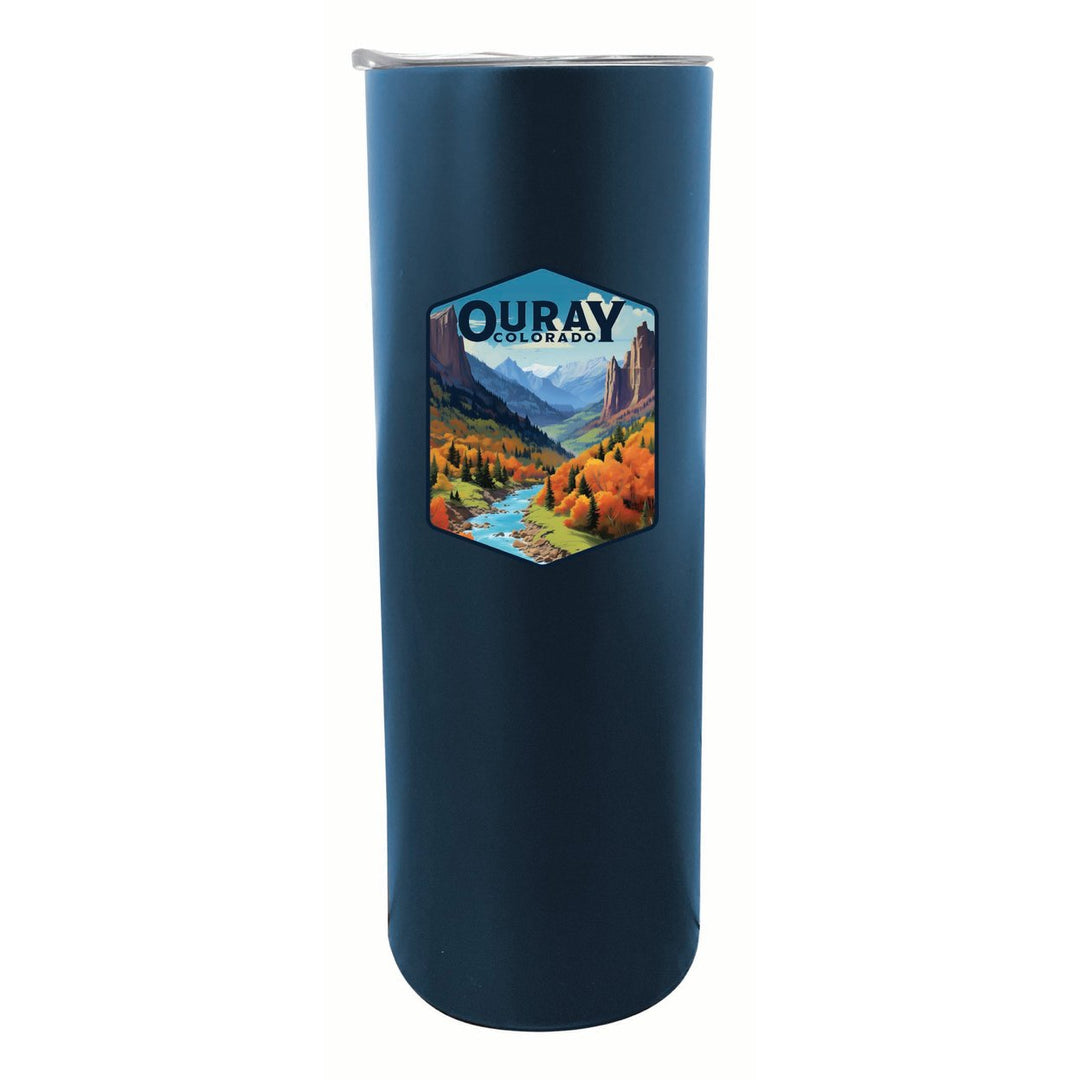 Ouray Colorado Mountain and River Design Souvenir 20 oz Insulated Stainless Steel Skinny Tumbler Image 4