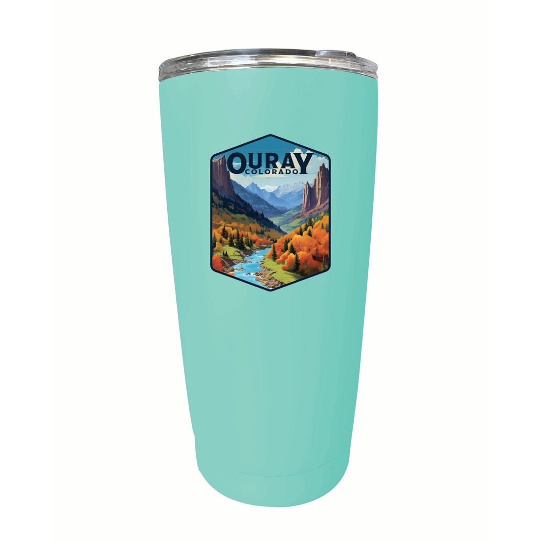 Ouray Colorado Mountain and River Design Souvenir 16 oz Insulated Tumbler STAINLESS STEEL Image 4