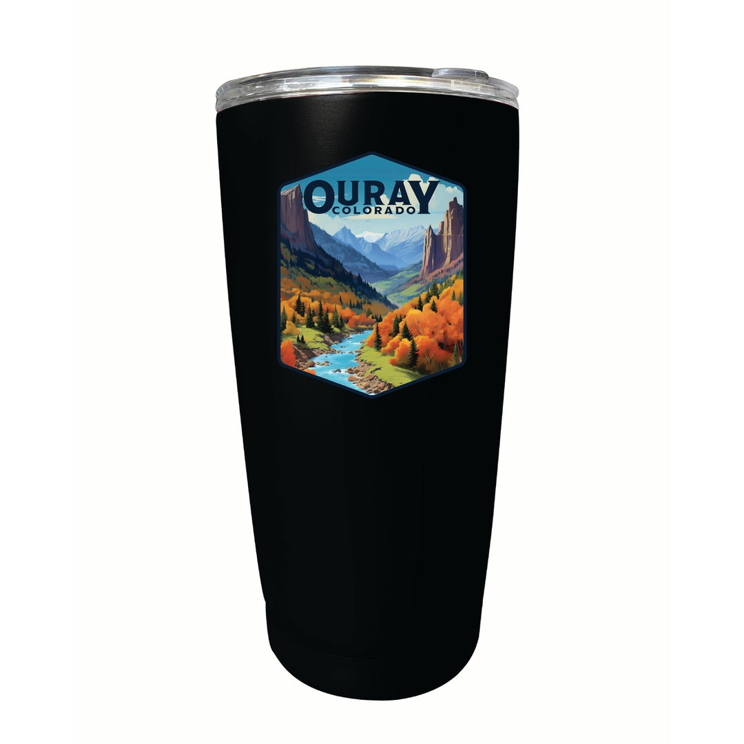 Ouray Colorado Mountain and River Design Souvenir 16 oz Insulated Tumbler STAINLESS STEEL Image 4