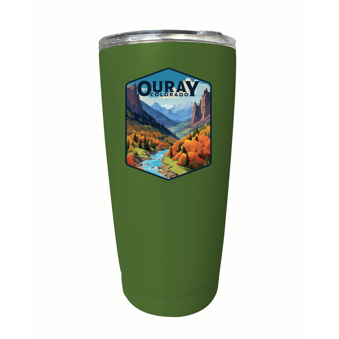 Ouray Colorado Mountain and River Design Souvenir 16 oz Insulated Tumbler STAINLESS STEEL Image 6