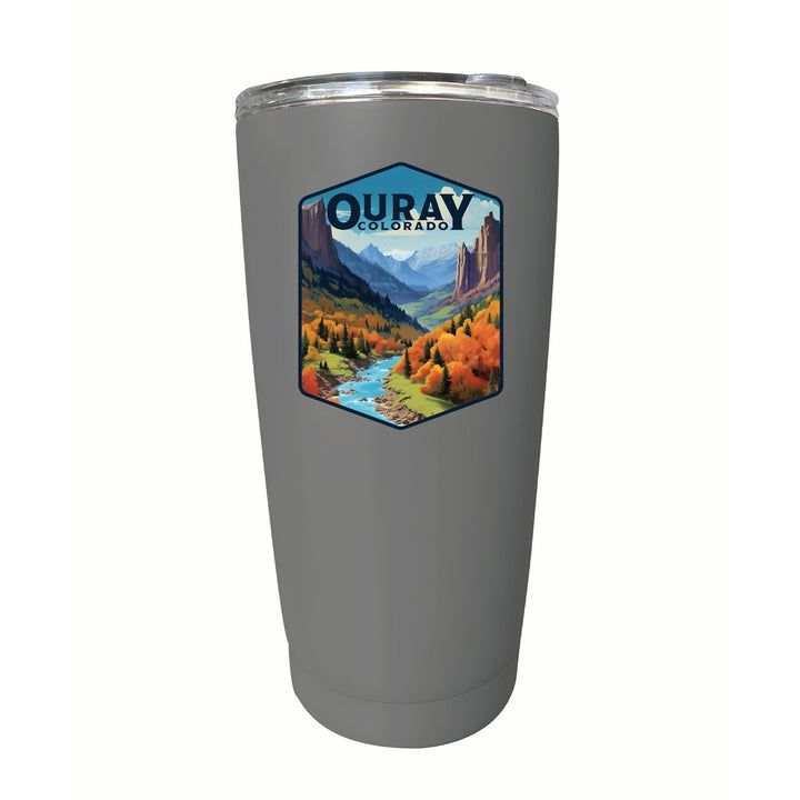 Ouray Colorado Mountain and River Design Souvenir 16 oz Insulated Tumbler STAINLESS STEEL Image 7