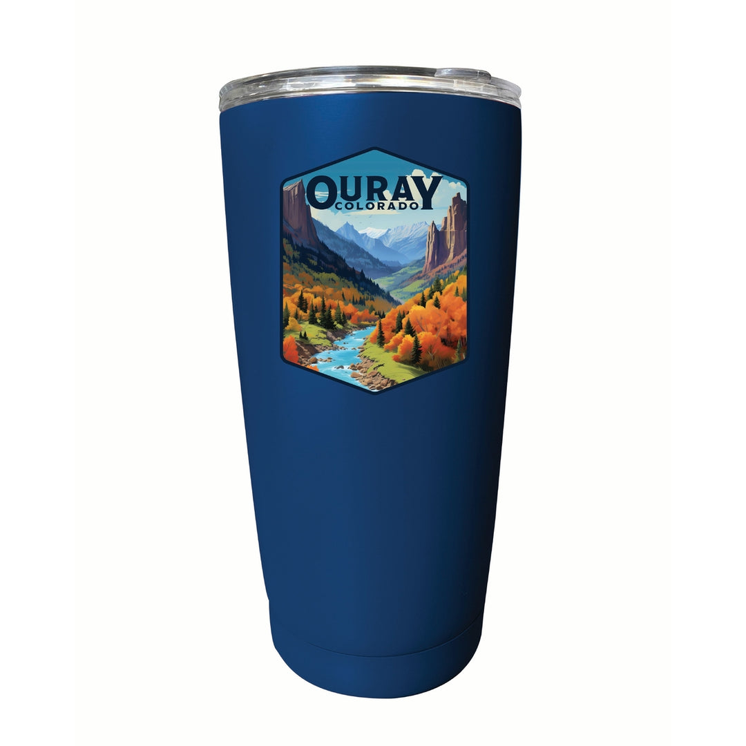 Ouray Colorado Mountain and River Design Souvenir 16 oz Insulated Tumbler STAINLESS STEEL Image 8