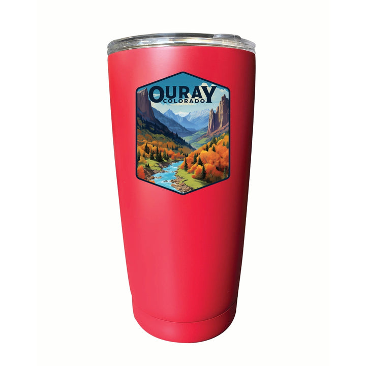 Ouray Colorado Mountain and River Design Souvenir 16 oz Insulated Tumbler STAINLESS STEEL Image 11