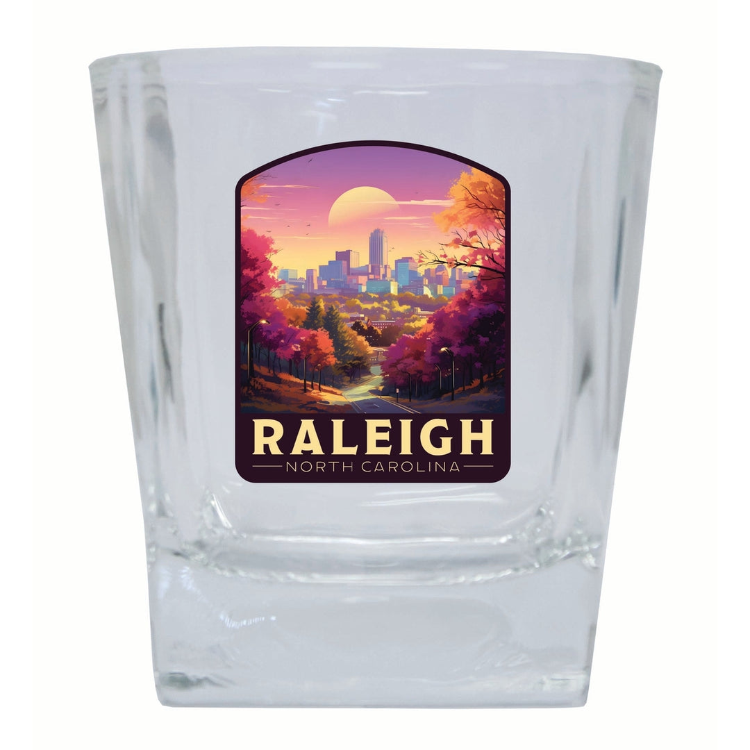 Raleigh North Carolina City of Oaks Design Souvenir 10 oz Whiskey Glass Rocks Glass Image 1