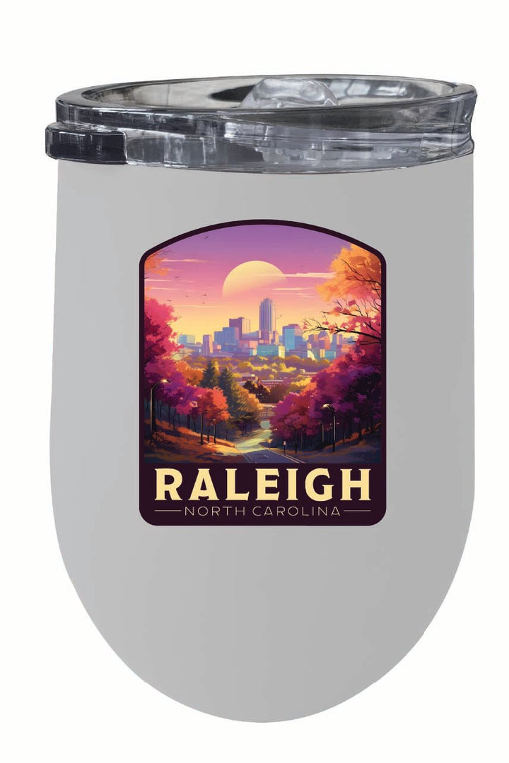 Raleigh North Carolina City of Oaks Design Souvenir 12 oz Insulated Wine Stainless Steel Tumbler Image 1