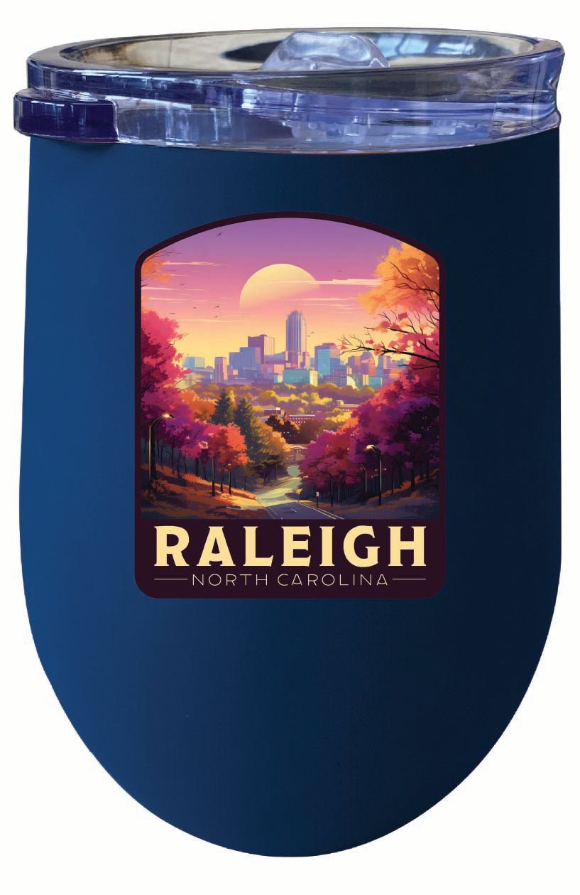 Raleigh North Carolina City of Oaks Design Souvenir 12 oz Insulated Wine Stainless Steel Tumbler Image 2