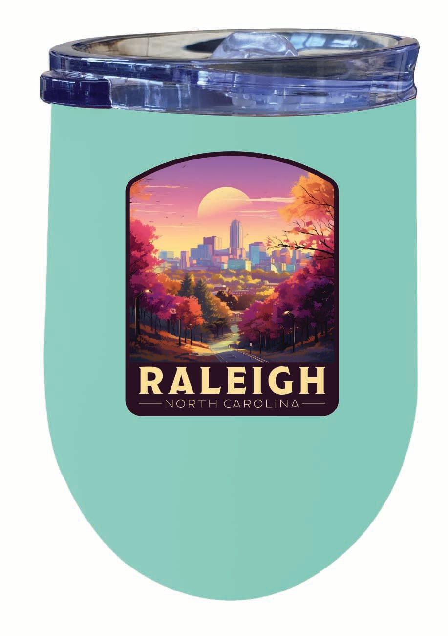 Raleigh North Carolina City of Oaks Design Souvenir 12 oz Insulated Wine Stainless Steel Tumbler Image 3