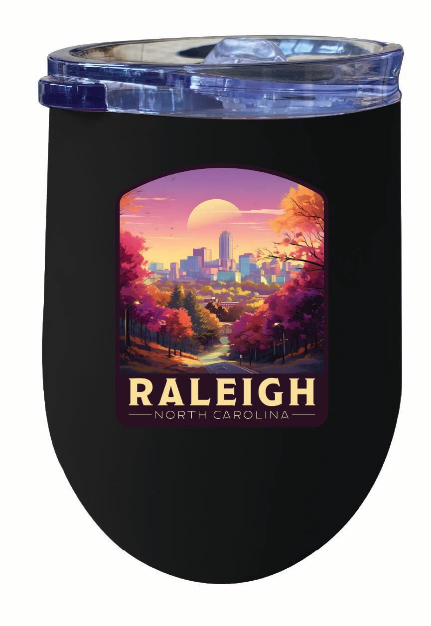 Raleigh North Carolina City of Oaks Design Souvenir 12 oz Insulated Wine Stainless Steel Tumbler Image 4