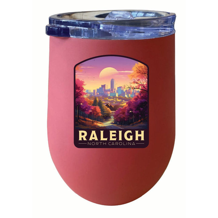 Raleigh North Carolina City of Oaks Design Souvenir 12 oz Insulated Wine Stainless Steel Tumbler Image 1