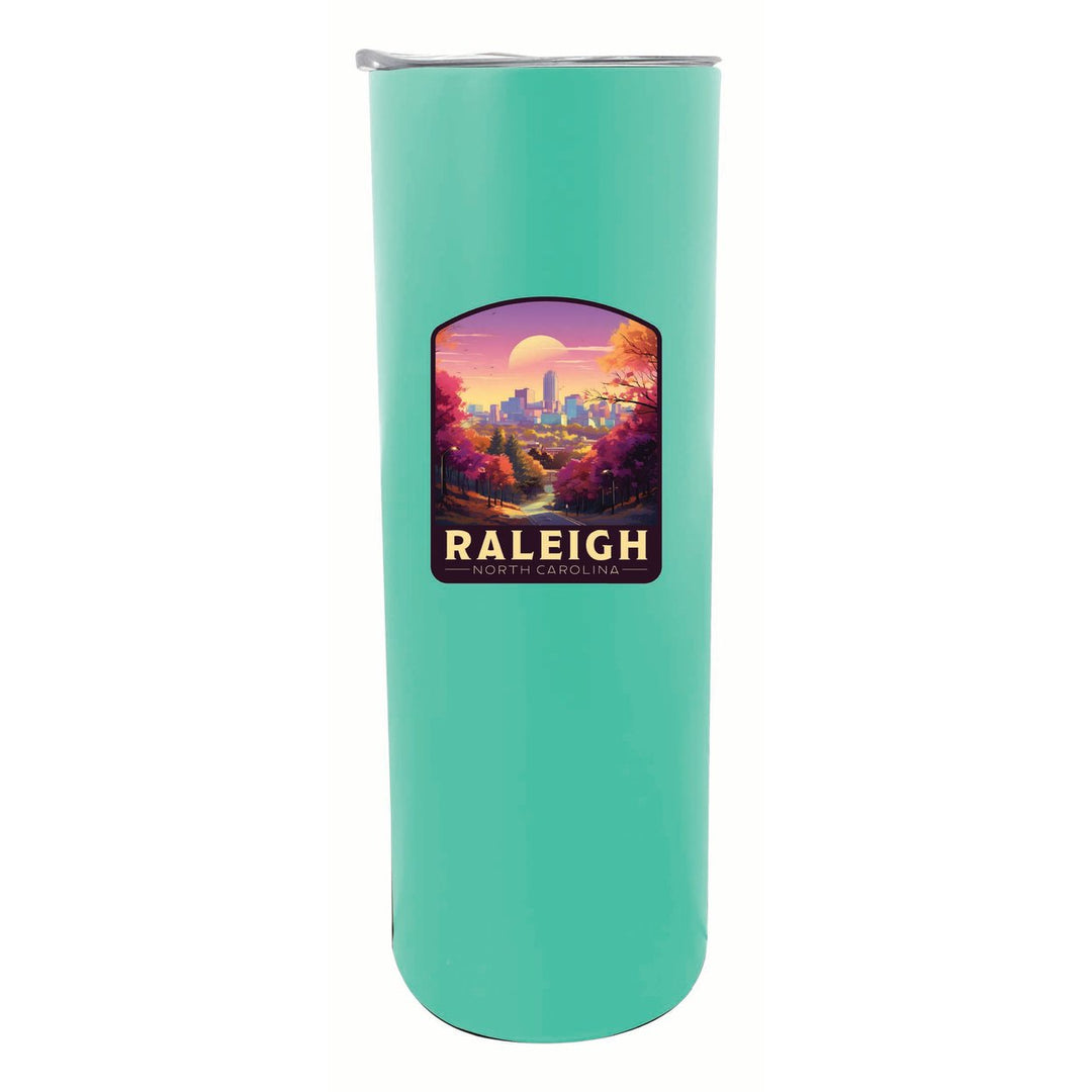 Raleigh North Carolina City of Oaks Design Souvenir 20 oz Insulated Stainless Steel Skinny Tumbler Image 1