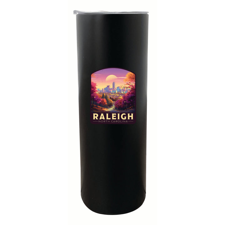 Raleigh North Carolina City of Oaks Design Souvenir 20 oz Insulated Stainless Steel Skinny Tumbler Image 3