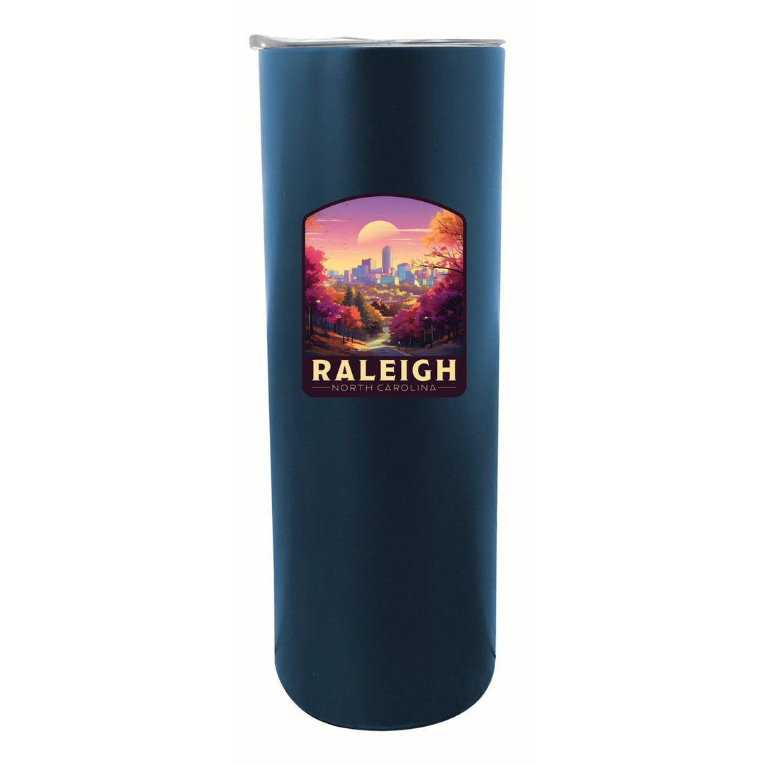 Raleigh North Carolina City of Oaks Design Souvenir 20 oz Insulated Stainless Steel Skinny Tumbler Image 1