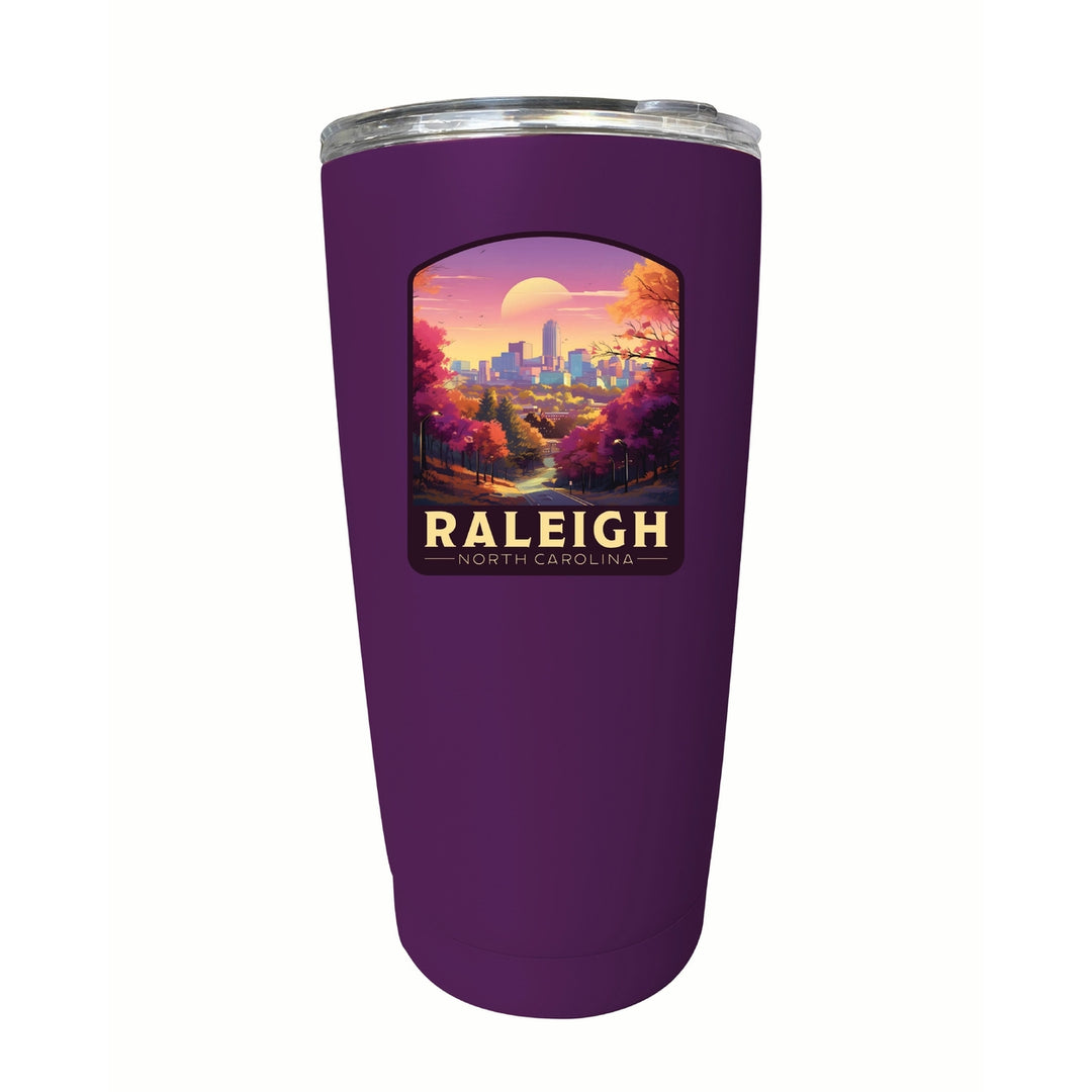 Raleigh North Carolina City of Oaks Design Souvenir 16 oz Stainless Steel Insulated Tumbler Image 2