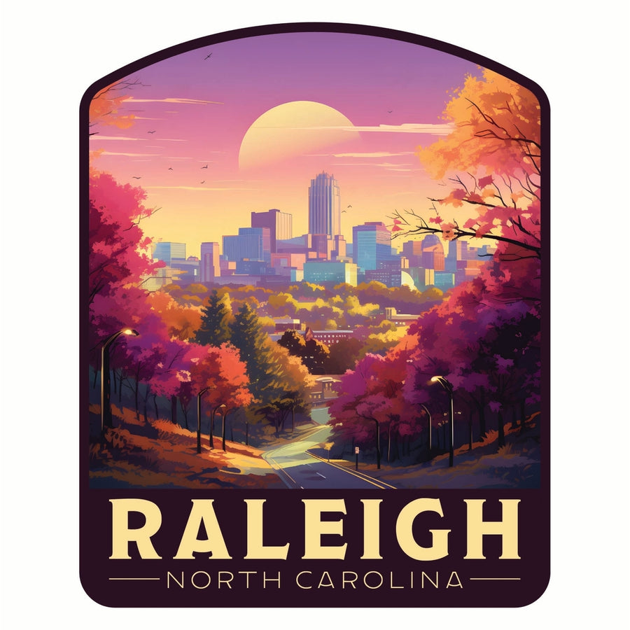 Raleigh North Carolina City of Oaks Design Souvenir Die Cut Flat Magnet Image 1