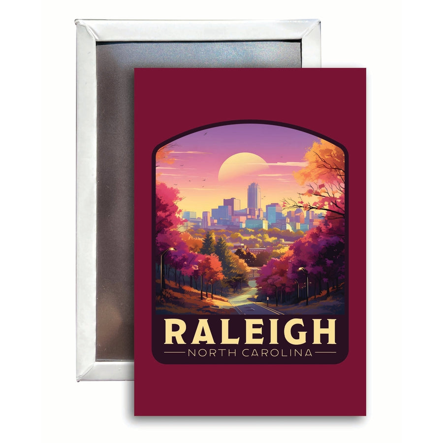 Raleigh North Carolina City of Oaks Design Souvenir Refrigerator Magnet 2.5"X3.5" Image 1