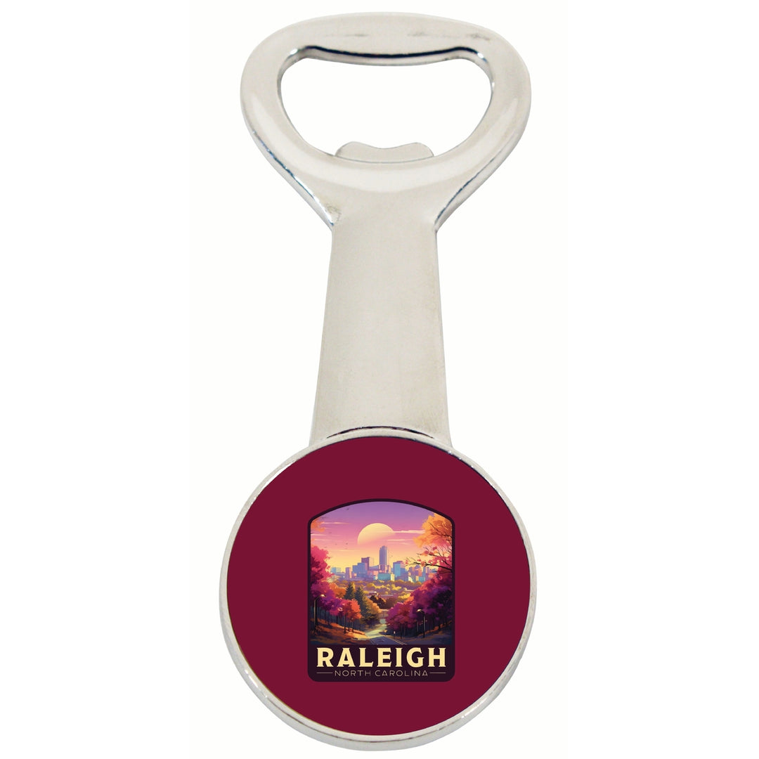 Raleigh North Carolina City of Oaks Design Souvenir Magnetic Bottle Opener Image 1