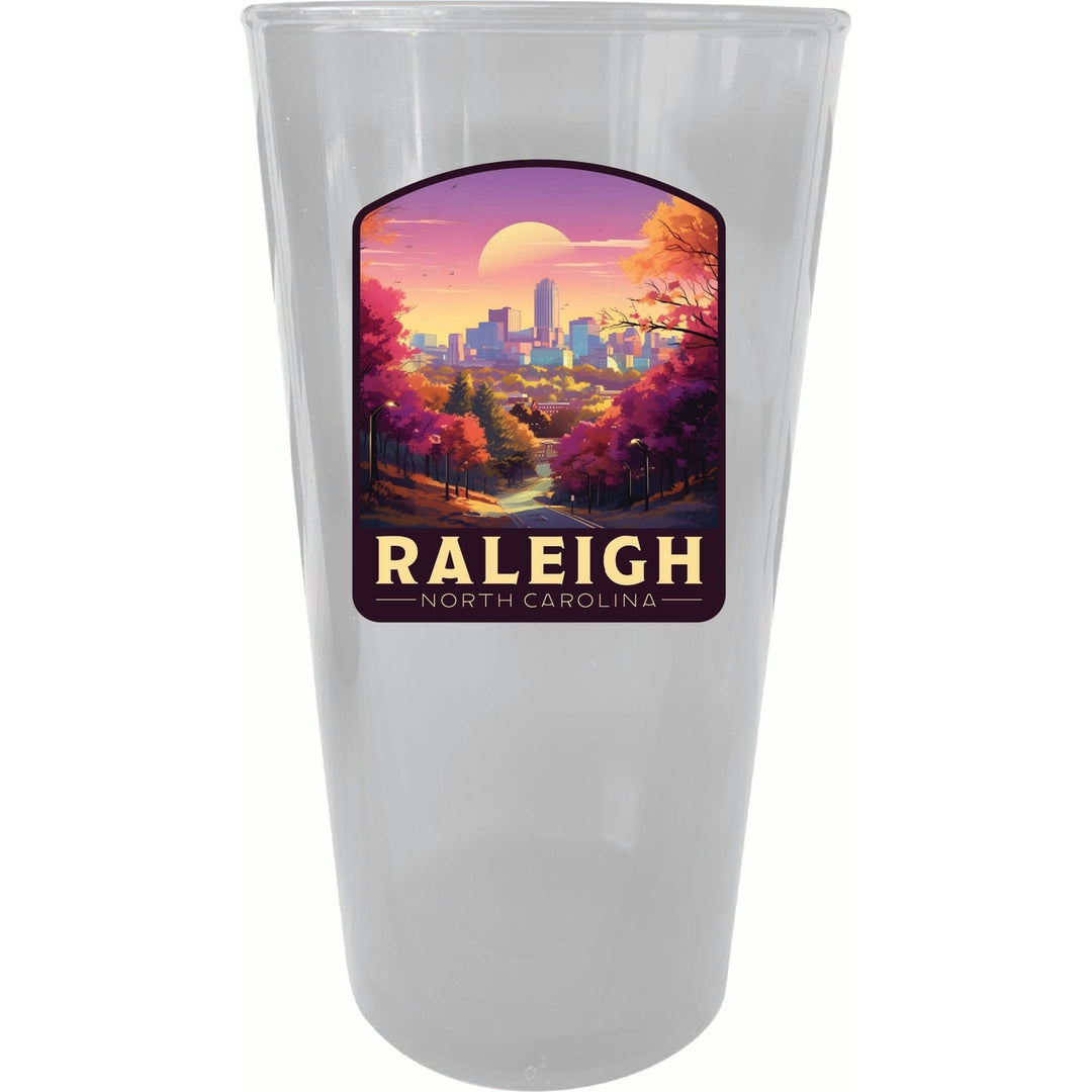 Raleigh North Carolina City of Oaks Design Souvenir Plastic 16 oz pint Image 1