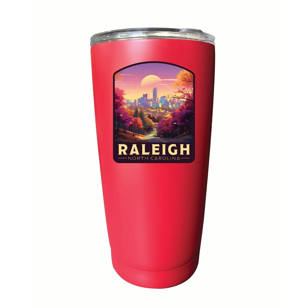 Raleigh North Carolina City of Oaks Design Souvenir 16 oz Stainless Steel Insulated Tumbler Image 1