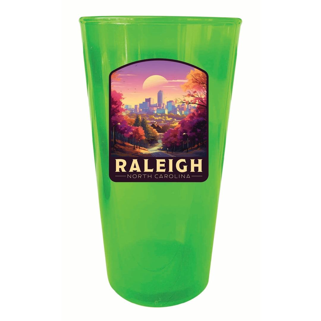 Raleigh North Carolina City of Oaks Design Souvenir Plastic 16 oz pint Image 3