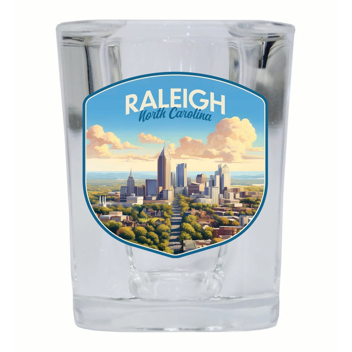 Raleigh North Carolina Daytime Cityscape Design Souvenir 2 Ounce Shot Glass Square Image 1