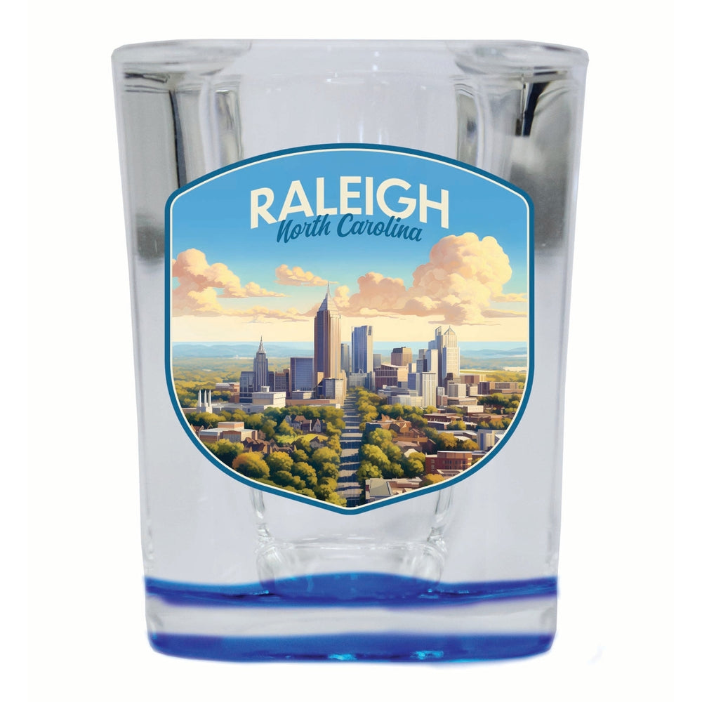 Raleigh North Carolina Daytime Cityscape Design Souvenir 2 Ounce Shot Glass Square Image 2