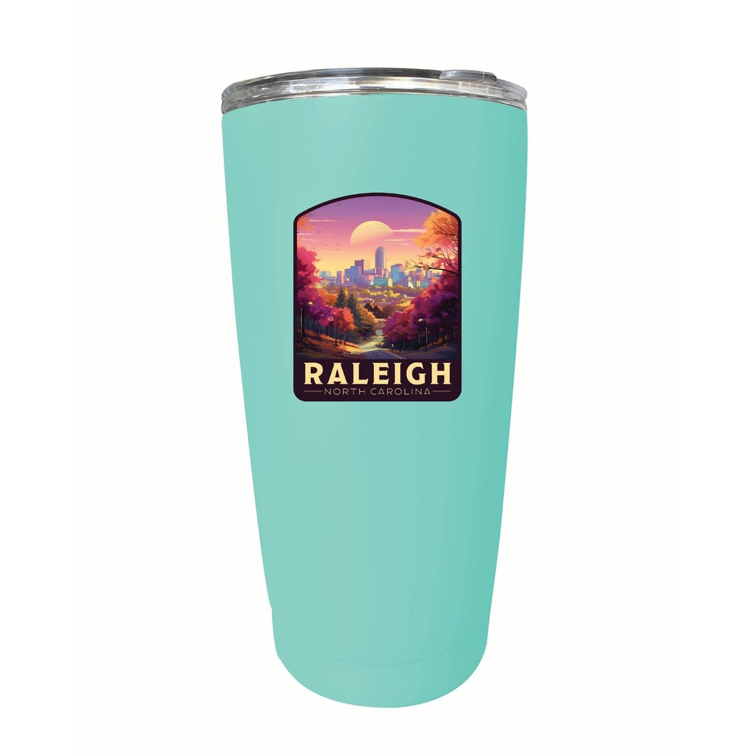 Raleigh North Carolina City of Oaks Design Souvenir 16 oz Stainless Steel Insulated Tumbler Image 1