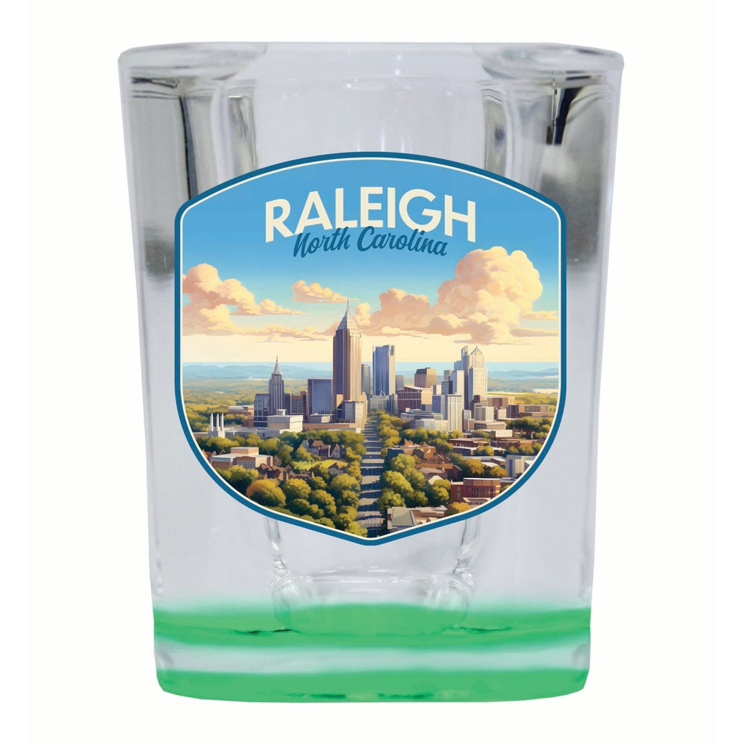 Raleigh North Carolina Daytime Cityscape Design Souvenir 2 Ounce Shot Glass Square Image 4