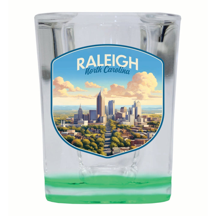 Raleigh North Carolina Daytime Cityscape Design Souvenir 2 Ounce Shot Glass Square Image 4