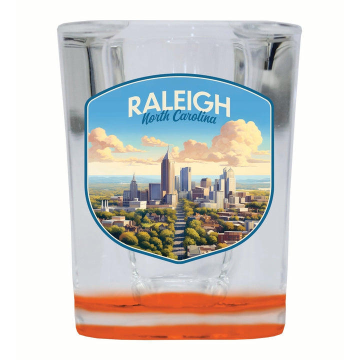 Raleigh North Carolina Daytime Cityscape Design Souvenir 2 Ounce Shot Glass Square Image 4