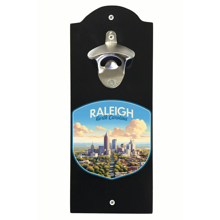 Raleigh North Carolina Daytime Cityscape Design Souvenir Wall mounted bottle opener Image 2